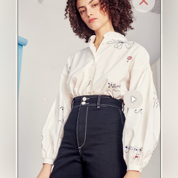 Mr. Larkin Poppy Hilma
Embroidery Shirt Floral Embroidered White Blouse - Picture 3 of 13